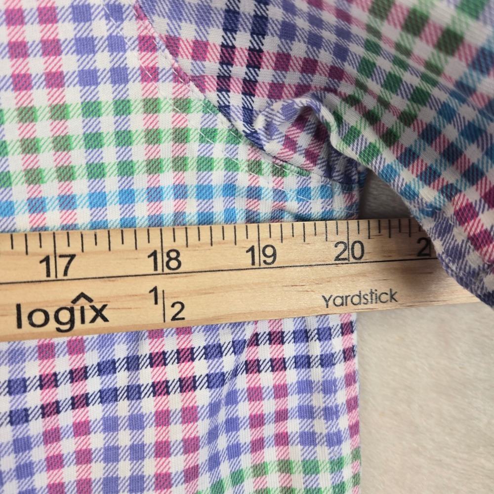 Tailorbyrd Collection‎ Mens Short Sleeve Button Down Shirt Gingham Medium Pastel - Picture 4 of 6